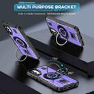 For Samsung Galaxy A14 4G / 5G Ring Holder Carbon Fiber PC Hybrid TPU Phone Case(Purple) - 2