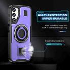 For Samsung Galaxy A14 4G / 5G Ring Holder Carbon Fiber PC Hybrid TPU Phone Case(Purple) - 3