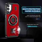 For Samsung Galaxy A15 Ring Holder Carbon Fiber PC Hybrid TPU Phone Case(Red) - 3