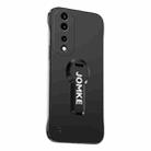 For Honor 70 Baking Varnish 360 Rotate Holder No Frame PC Phone Case(Black) - 1