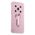 For Honor Magic4 Pro Baking Varnish 360 Rotate Holder No Frame PC Phone Case(Pink) - 1