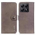 For Xiaomi 14T Pro KHAZNEH Cowhide Texture Horizontal Flip Leather Phone Case(Khaki) - 1