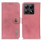 For Xiaomi 14T Pro KHAZNEH Cowhide Texture Horizontal Flip Leather Phone Case(Pink) - 1