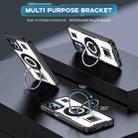 For Motorola Moto G Play 4G 2024 Ring Holder Carbon Fiber PC Hybrid TPU Phone Case(White) - 2
