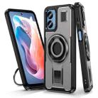 For Motorola Moto G Play 4G 2024 Ring Holder Carbon Fiber PC Hybrid TPU Phone Case(Grey) - 1