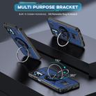 For Motorola Moto G Play 4G 2024 Ring Holder Carbon Fiber PC Hybrid TPU Phone Case(Blue) - 2