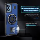 For Motorola Moto G Play 4G 2024 Ring Holder Carbon Fiber PC Hybrid TPU Phone Case(Blue) - 3