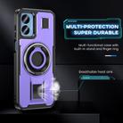 For Motorola Moto G Play 4G 2024 Ring Holder Carbon Fiber PC Hybrid TPU Phone Case(Purple) - 3