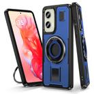 For Motorola Moto G Stylus 5G 2024 Ring Holder Carbon Fiber PC Hybrid TPU Phone Case(Blue) - 1