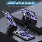 For Motorola Moto G Stylus 5G 2024 Ring Holder Carbon Fiber PC Hybrid TPU Phone Case(Purple) - 2