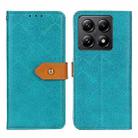 For Xiaomi 14T Pro European Floral Embossed Leather Phone Case(Blue) - 1