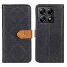 For Xiaomi 14T European Floral Embossed Leather Phone Case(Black) - 1