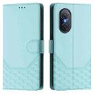 For Huawei nova 9 SE / Honor 50 SE Honeycomb Embossing RFID Leather Phone Case(Mint Green) - 2