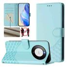 For Huawei Mate 60 Honeycomb Embossing RFID Leather Phone Case(Mint Green) - 1