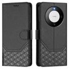 For Huawei Mate 60 Honeycomb Embossing RFID Leather Phone Case(Black) - 2