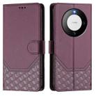 For Huawei Mate 60 Honeycomb Embossing RFID Leather Phone Case(Violet) - 2