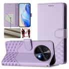 For Huawei nova 12i 4G Honeycomb Embossing RFID Leather Phone Case(Light Purple) - 1