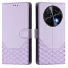 For Huawei nova 12i 4G Honeycomb Embossing RFID Leather Phone Case(Light Purple) - 2