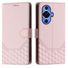 For Huawei nova 12S 4G Honeycomb Embossing RFID Leather Phone Case(Pink) - 2