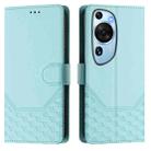 For Huawei P60 Art Honeycomb Embossing RFID Leather Phone Case(Mint Green) - 2