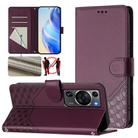 For Huawei P60 / P60 Pro Honeycomb Embossing RFID Leather Phone Case(Violet) - 1