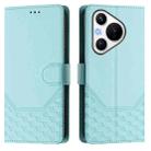 For Huawei Pura 70 Honeycomb Embossing RFID Leather Phone Case(Mint Green) - 2