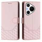 For Huawei Pura 70 Honeycomb Embossing RFID Leather Phone Case(Pink) - 2