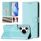 For Huawei Pura 70 Pro / Pura 70 Pro+ Honeycomb Embossing RFID Leather Phone Case(Mint Green) - 1