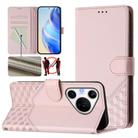 For Huawei Pura 70 Pro / Pura 70 Pro+ Honeycomb Embossing RFID Leather Phone Case(Pink) - 1