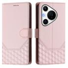 For Huawei Pura 70 Pro / Pura 70 Pro+ Honeycomb Embossing RFID Leather Phone Case(Pink) - 2