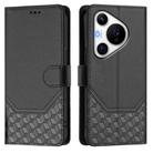 For Huawei Pura 70 Pro / Pura 70 Pro+ Honeycomb Embossing RFID Leather Phone Case(Black) - 2