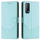 For Huawei Enjoy 20 SE / P Smart 2021 Honeycomb Embossing RFID Leather Phone Case(Mint Green) - 2