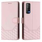 For Huawei Enjoy 20 SE / P Smart 2021 Honeycomb Embossing RFID Leather Phone Case(Pink) - 2