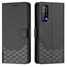 For Huawei Enjoy 20 SE / P Smart 2021 Honeycomb Embossing RFID Leather Phone Case(Black) - 2