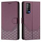 For Huawei Enjoy 20 SE / P Smart 2021 Honeycomb Embossing RFID Leather Phone Case(Violet) - 2