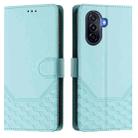 For Huawei nova Y70 Plus Honeycomb Embossing RFID Leather Phone Case(Mint Green) - 2