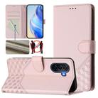 For Huawei nova Y70 Plus Honeycomb Embossing RFID Leather Phone Case(Pink) - 1