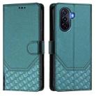 For Huawei nova Y70 Plus Honeycomb Embossing RFID Leather Phone Case(Peacock Green) - 2