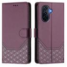 For Huawei nova Y70 Plus Honeycomb Embossing RFID Leather Phone Case(Violet) - 2