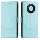 For Huawei nova Y90 Honeycomb Embossing RFID Leather Phone Case(Mint Green) - 2