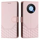 For Huawei nova Y90 Honeycomb Embossing RFID Leather Phone Case(Pink) - 2