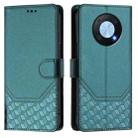 For Huawei nova Y90 Honeycomb Embossing RFID Leather Phone Case(Peacock Green) - 2