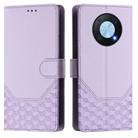 For Huawei nova Y90 Honeycomb Embossing RFID Leather Phone Case(Light Purple) - 2