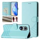 For Huawei nova 9 Honeycomb Embossing RFID Leather Phone Case(Mint Green) - 1