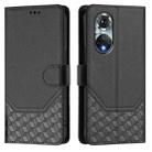 For Huawei nova 9 Honeycomb Embossing RFID Leather Phone Case(Black) - 2