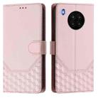 For Huawei nova 8i Honeycomb Embossing RFID Leather Phone Case(Pink) - 2