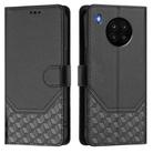 For Huawei nova 8i Honeycomb Embossing RFID Leather Phone Case(Black) - 2