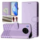 For Huawei nova 8i Honeycomb Embossing RFID Leather Phone Case(Light Purple) - 1