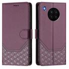 For Huawei nova 8i Honeycomb Embossing RFID Leather Phone Case(Violet) - 2