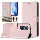 For Huawei nova 9 Pro / Honor 50 Pro Honeycomb Embossing RFID Leather Phone Case(Pink) - 1